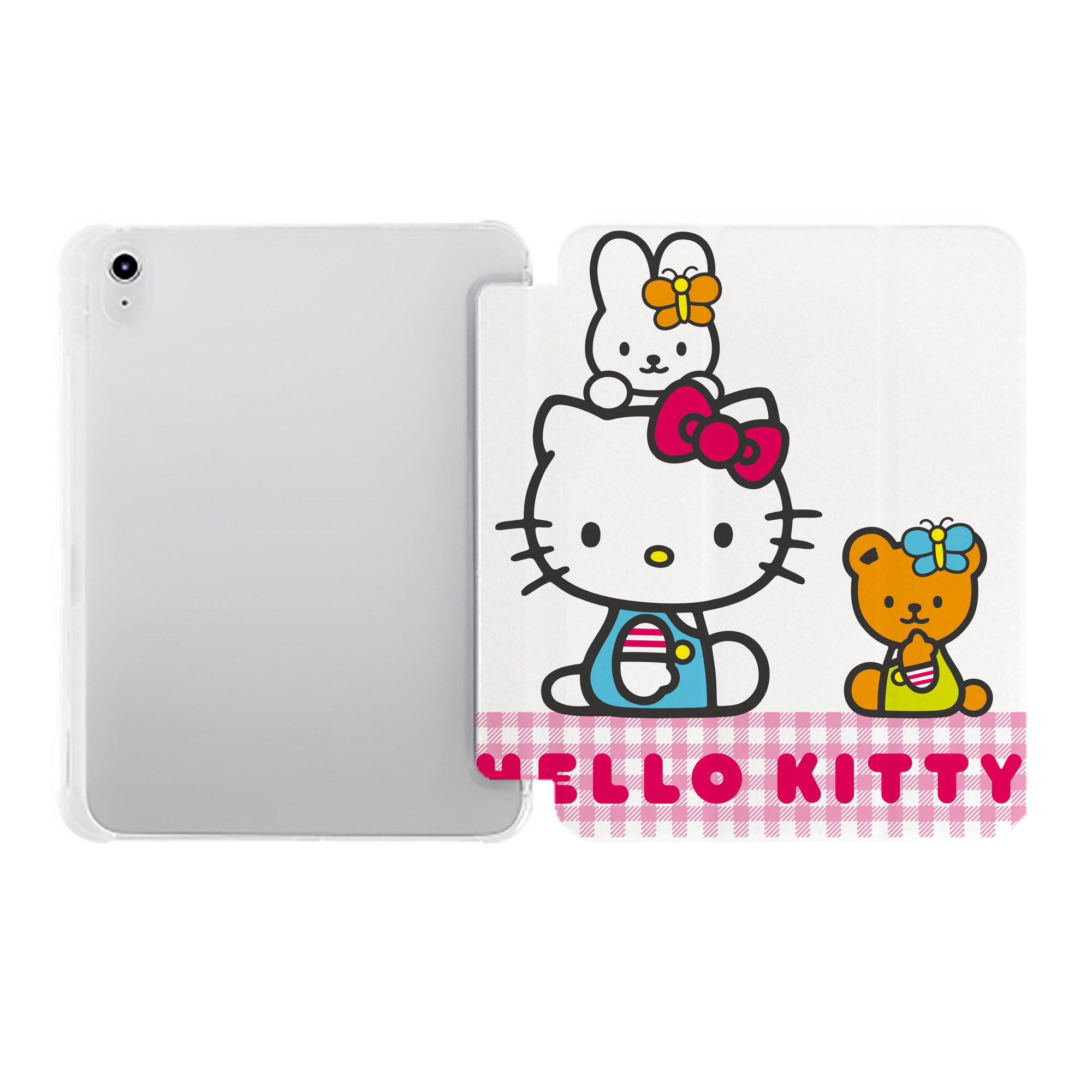 （画像用） Hello Kitty ハローキティ IPad ケース ペン収納付き 三つ折りスタンド PUレザー×シリコン 対応機種9.5/10.5/10.9インチ